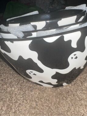 Black & White Ghost Pattern Decorative Vase - Home Kitchen Vases